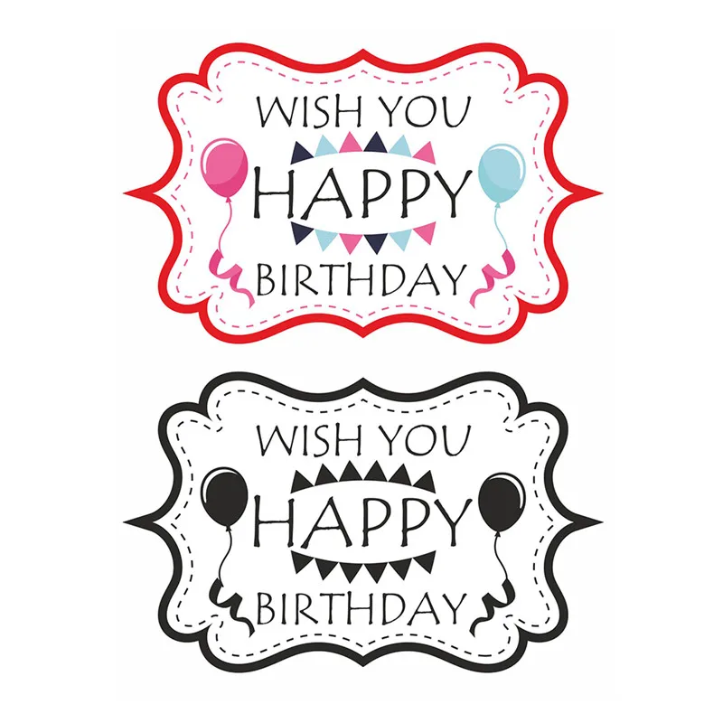 

YaMinSanNiO Happy Birthday Letter Dies Words Frame Metal Cutting Dies New 2019 for Scrapbook Embossing Stencils Decor Craft Die