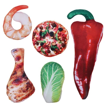 

Pet Cat Dog Toys Plush Canvas Squeaky Toys Creative Simulation Vegetable Drumstick Toy Catnip Dog Cite Vocal Chew Toys