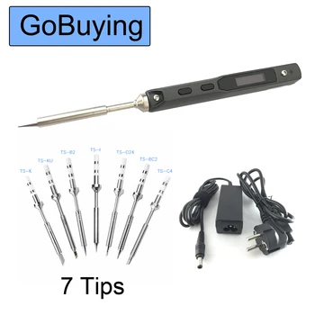

【7 Tips Set】Original Mini TS100 Portable Soldering Iron Station Kit Digital OLED Display Fast Heat with B2 Tip & Power Supply