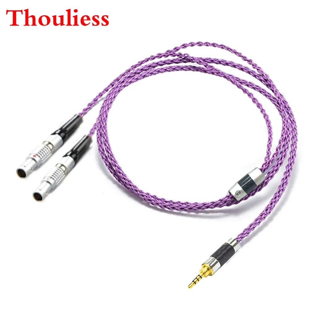 Thouliess Hi end 8 Cores 7N OCC Silver Plated Headphones Replacement Cable Upgrade Cable for Focal Utopia ELEAR Headphones