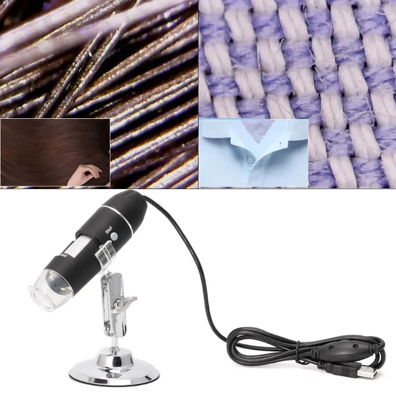 

1600X USB Digital Microscope Camera Endoscope 8LED Magnifier with Metal Stand