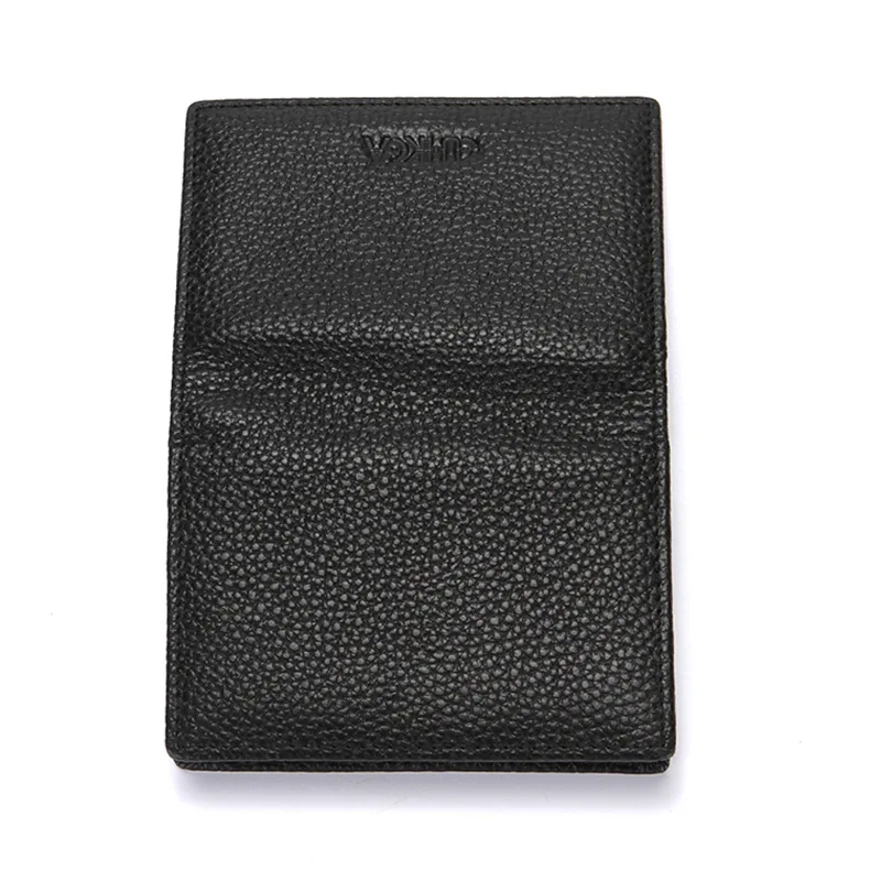 

Full-grain Leather MEN'S Wallet Genuine Leather ID Card Bag Zipper Hasp Wallet Creative xin yong ka bao