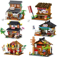 City Architecture Street View Mini Building Blocks Japanese House Shop Creator Educational Toys For Children Gift