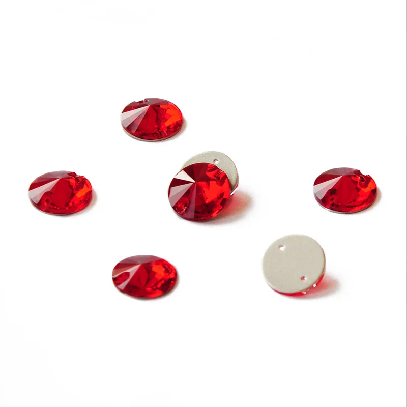 

CTPA3bI Light Siam Sew On Glass Crystal Stones Flatback Rivoli Strass Red Super Rhinestones For Needlework Clothes Decoration