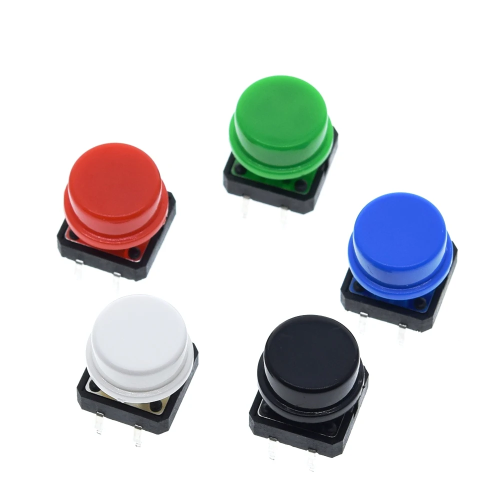 Juego de botones táctiles momentáneos, Kit surtido de microinterruptores  para Arduino, Raspberry Pi3, 12x12x7,3 MM, 5 colores, 10 unidades -  AliExpress