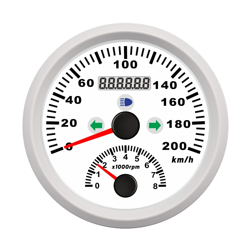 GPS Speedometer 200km/h with Tachometer 8000RPM Auto Gauge Red