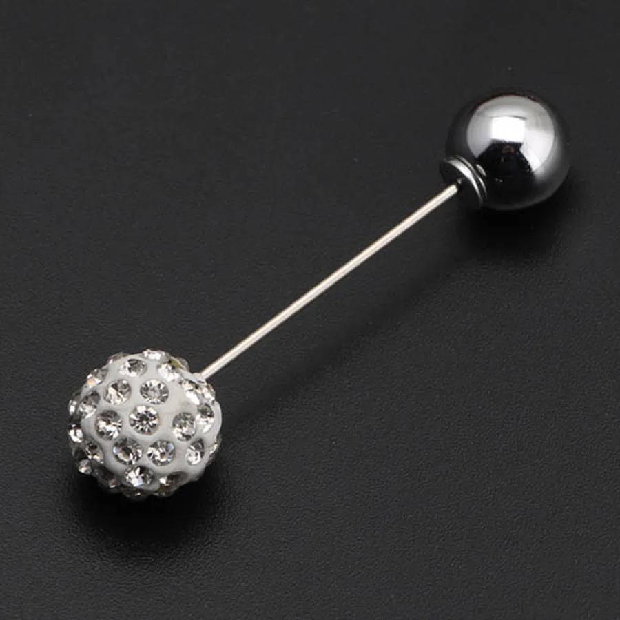 South Korea Crystal Pearl Brooch Women's Corsage Sweater Brooch Decoration Pin Autumn And Winter Coat Collar Pin Accessories