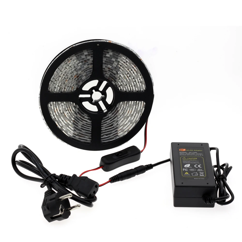  5M LED Grow Light Strip Full Spectrum UV Lamps for Plants Waterproof Phyto Tape with Adapter and Sw - 4000249805601