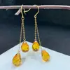 shilovem 18k yellow gold citrine drop earrings  fine Jewelry women party new classic plant  gift 8*11mm myme0811222j 1