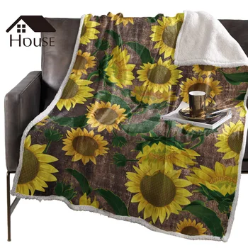 

BIGHOUSES Throw Blanket Brown Paper Background SunflowerBlankets Fleece Blankets Winter Blanket Personalized Blankets Bedclothes