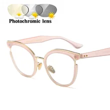 Прогрессивные Мультифокальные линзы очки для чтения "кошачий глаз" женские круглые бифокальные очки для дальнозоркости солнечные фотохромные очки NX