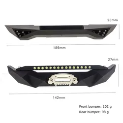 Pare choc avant et arrière en métal, flambant neuf, accessoires modifiés pour SCX10 90046 escalade Wrangler RC voiture 