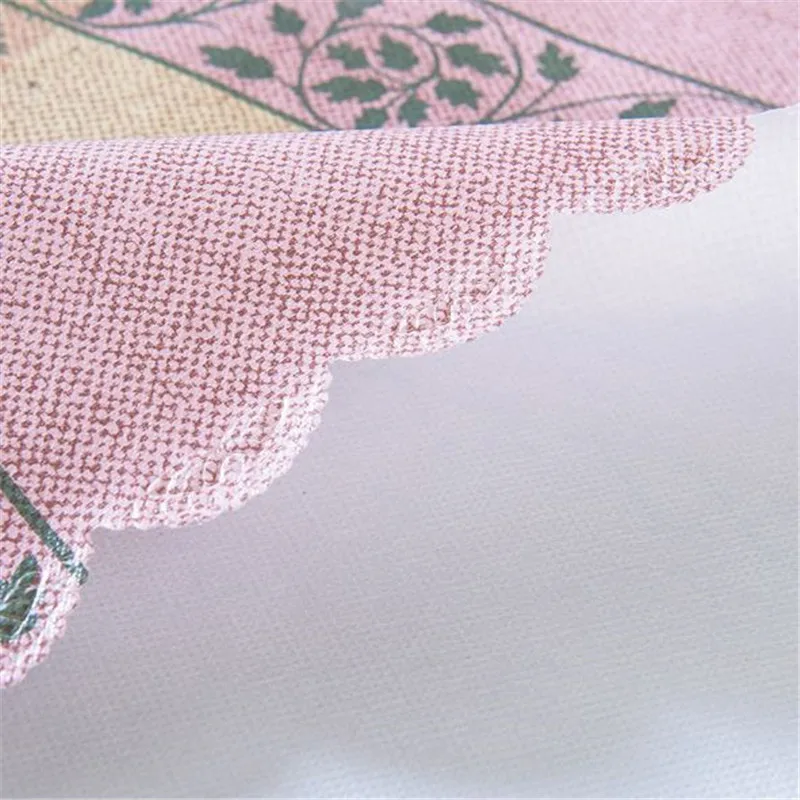  Plain Table Cloth Country Style PVC Tablecloth Washable Waterproof Oil-proof Rectangular Table Cove