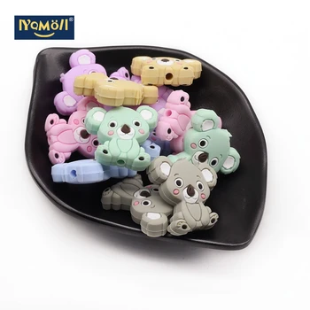 

5pcs Mini Cute Koala Silicone Teether Pendant Baby Teether Toys Chew Pacifier Clips Soother Chain Accessories Christmas Gifts