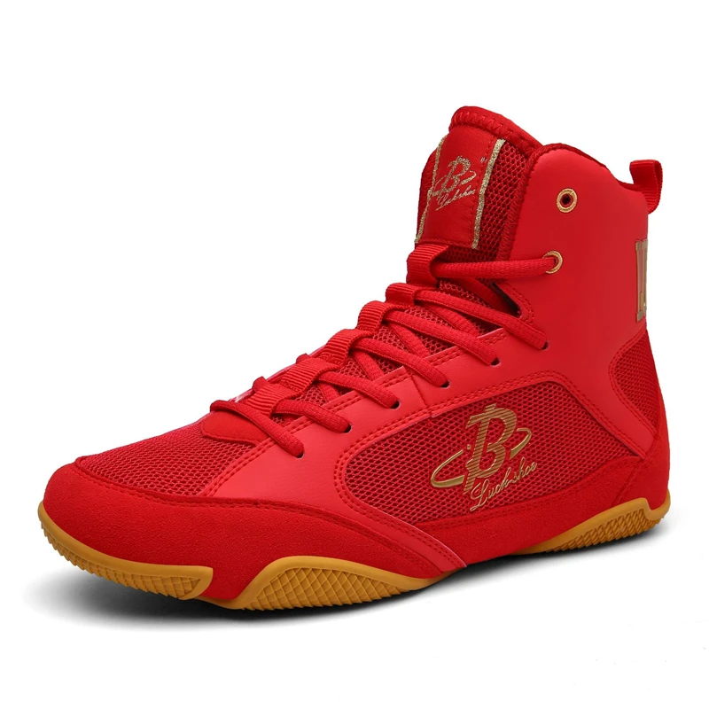 35~ 46 боксерская обувь для мужчин и женщин, мягкая оксфордская подошва, сапоги для боя, унисекс, дышащие Спортивные кроссовки D0876 - Цвет: Красный