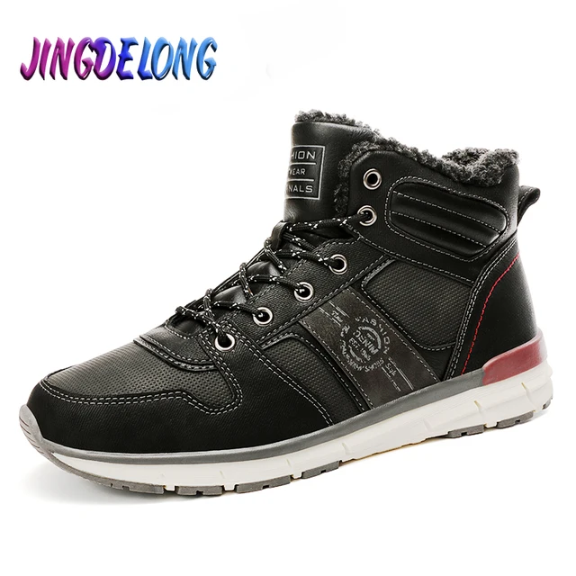 US $20.25 New Men Winter Snow Boots Leather Shoes Thick Plush Warm Male Ankle Boots Men Rome Outdoor Waterpro