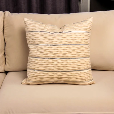Beige Очаровательный розовый вышивка, накидка для подушки, коричневые, бежевые, желтые, черные бархатная Наволочка на подушку домашняя декоративная наволочка PillowSham размером 45*45 см - Цвет: Beige