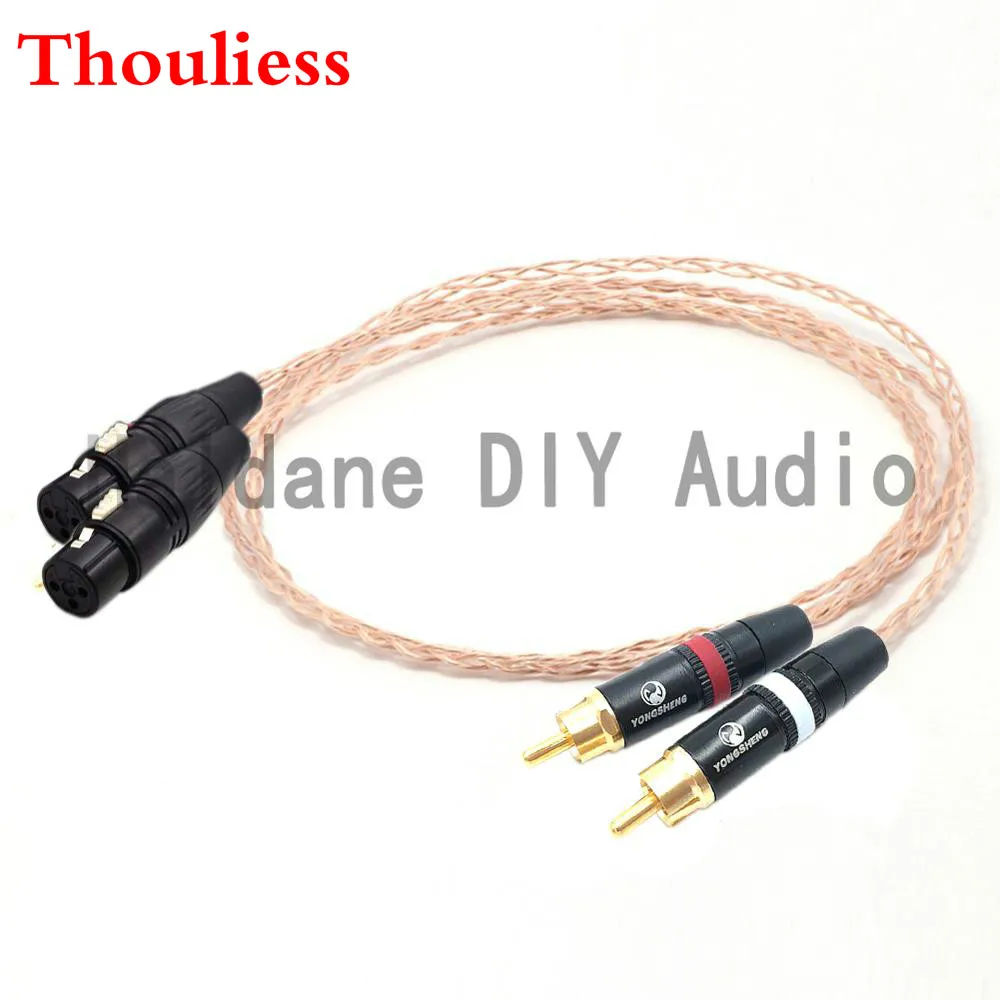 

Thouliess Pair Bold Version 8CU Single Crystal Copper RCA Male to XLR Feamle eads Balanced Audio Cable for Amplifier CD player