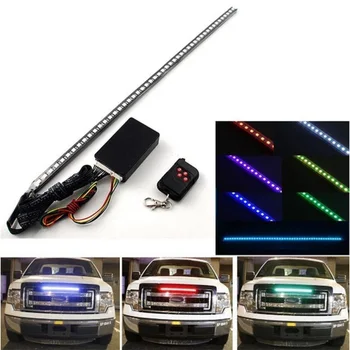 

56CM 7 color RGB 147 Modes Strobe Scanner Strip Wireless Remote Control Super bright 12V 5050 48 LED Knight Rider Warning Light