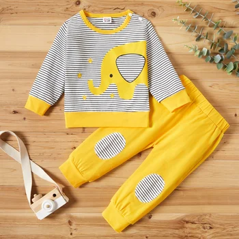 

PatPat New Arrival Autumn 2pcs Baby Unisex casual Animal Elephant Baby's Sets Cotton Fashion Long-sleeve Infant Clothing Outfits