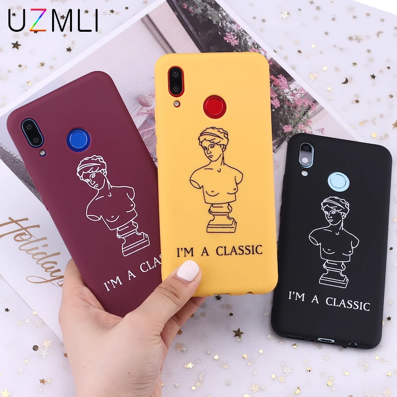 Матовый Мягкий ТПУ чехол для телефона Huawei Honor Mate 20 P40 P30 P20 Pro Lite P Smart 2019 8x Venus De Milo