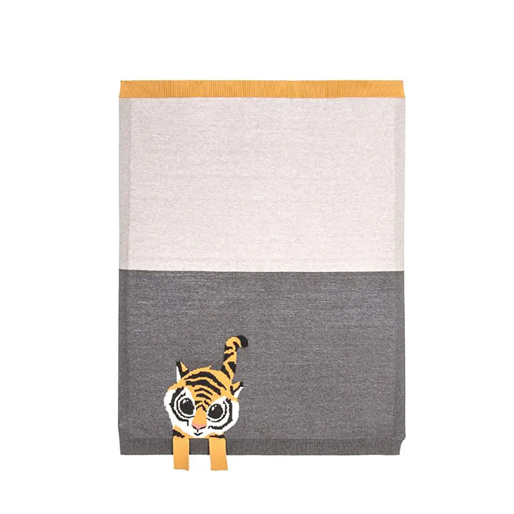 Cartoon Tiger Printed Baby Blanket Knitted Newborn Baby Swaddle Wrap Blankets Super Soft Toddler Infant Bedding Quilt Blankets