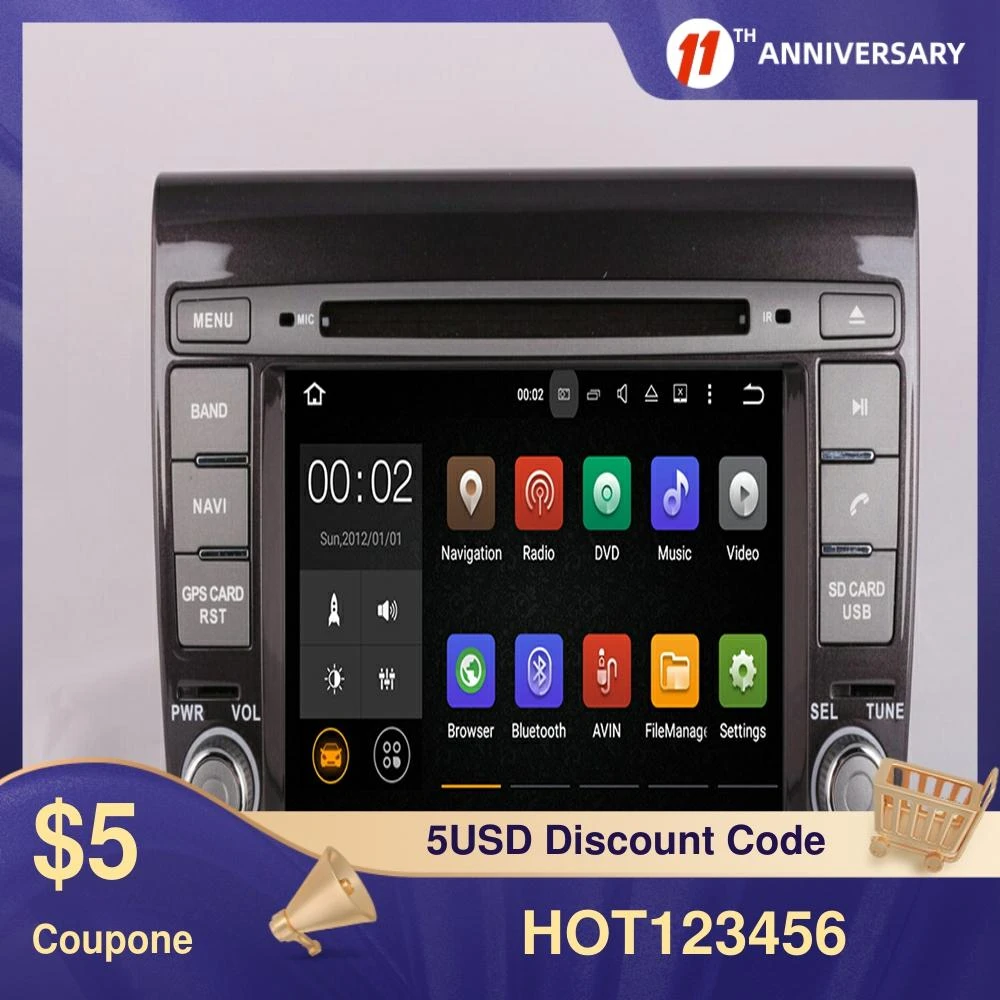 Android 10 Wireless Carplay For Fiat Bravo 2006+ Car DVD ...