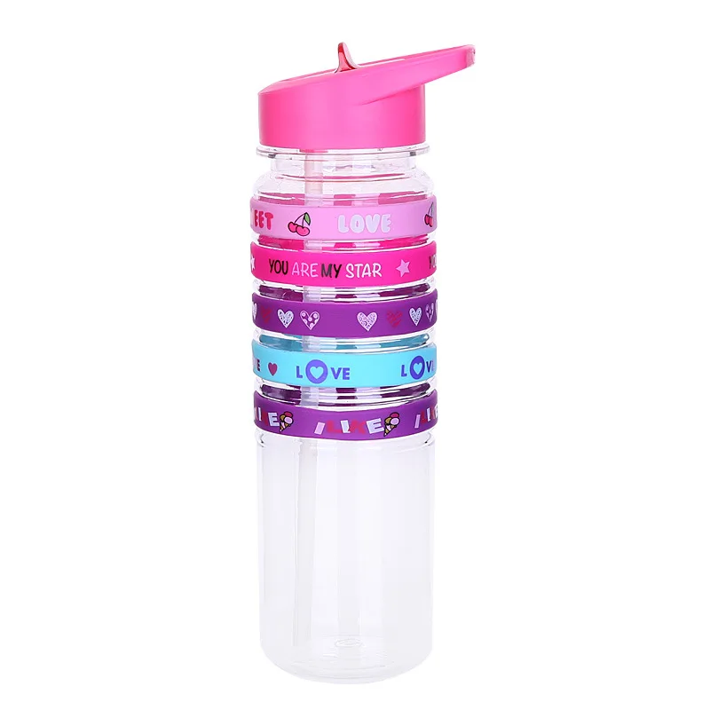 

700ml CHILDREN'S Kettle Silica Gel Plastic Sports Water Bottle Tritan Plastic Bottle with Straw
