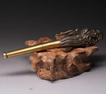 

Chinese pure brass Carved faucet cigarette holder small statue