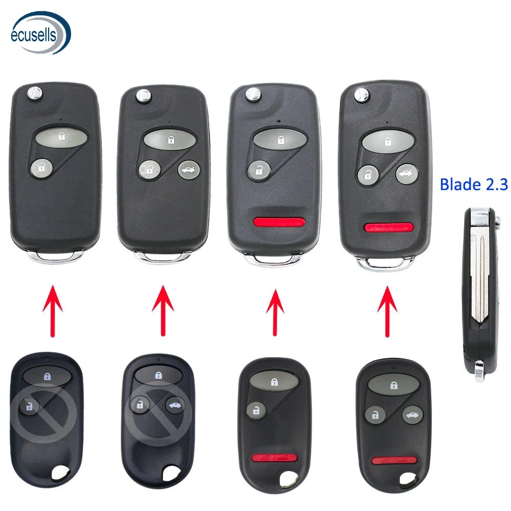 Replacement 4 BTN Keyless Remote Key Case Shell Fob for Honda S2000 Civic Accord 