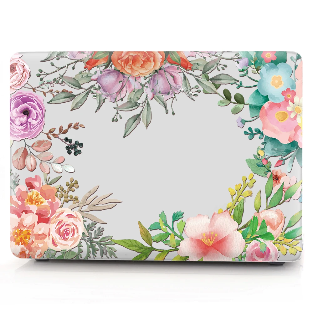 Жесткий Чехол для ноутбука MacBook air 13pro Apple macbook Air13.3 12 15 A1932 A1989 A1708 A1707 A1466 с цветочным