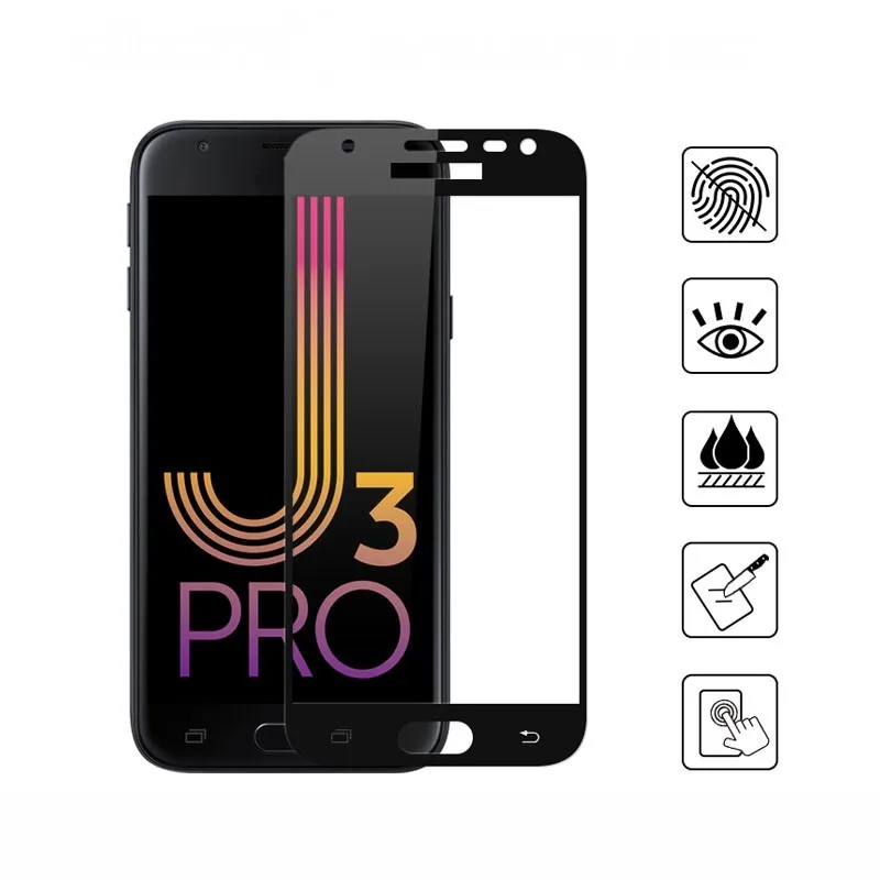 

5D Curved Edge Full Covered For Samsung J3 2017 J3 2016 Tempered Glass Screen Protector Screen Protective Glass