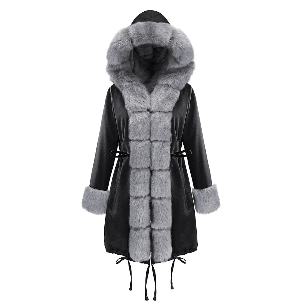 Зимняя куртка зимнее пальто женское хлопковое пальто Модное Новое Зимнее пальто с меховым воротником с капюшоном Женская куртка Parkdropshipping - Цвет: 1