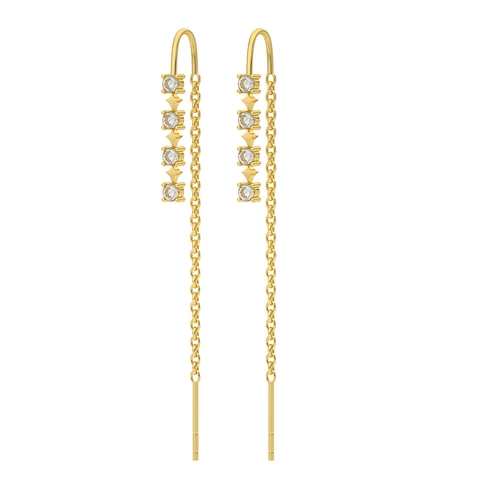 925 Sterling Silver Long Chain Tassel Threader Earrings Colored Zircon Snake Padlock Key Pendant Dangle Earrings Jewelry