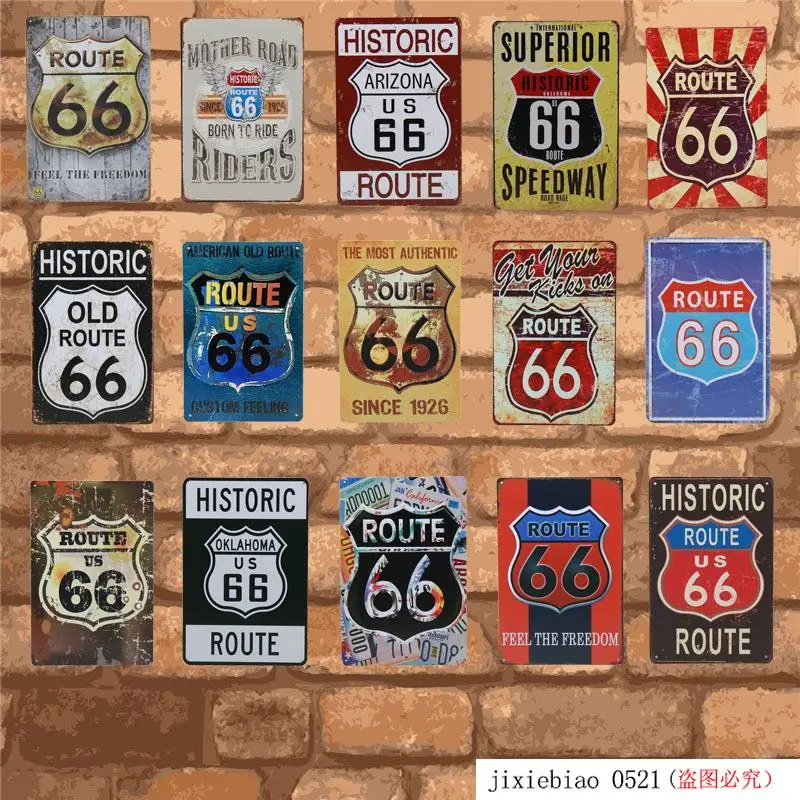 Американские винтажные металлические оловянные знаки Route 66 номерной знак для