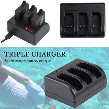 

Battery Triple Charger Storage Case 3-channel Motion Camera For GoPro Hero5 Compatibility Recyclability Multi-function Accessory