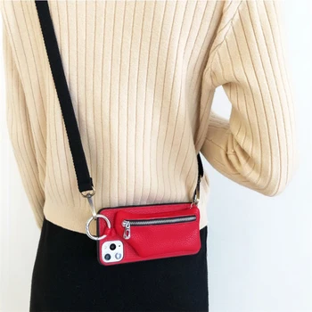 

Crossbody Long Lanyard Wallet Zipper Pocket Phone Case for Samsung Note8 Note9 Note10 Plus S20 Ultra S8 S9 S10 Plus S7 S10E Capa