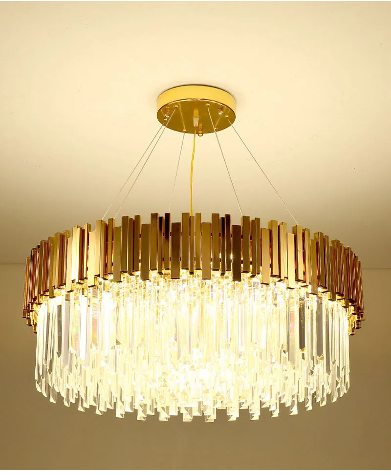 Luxury Stainless Steel pendant lamp Round Cristal Chandelier Light Boat Crystal Lamps for Living Room Dining | Лампы и освещение