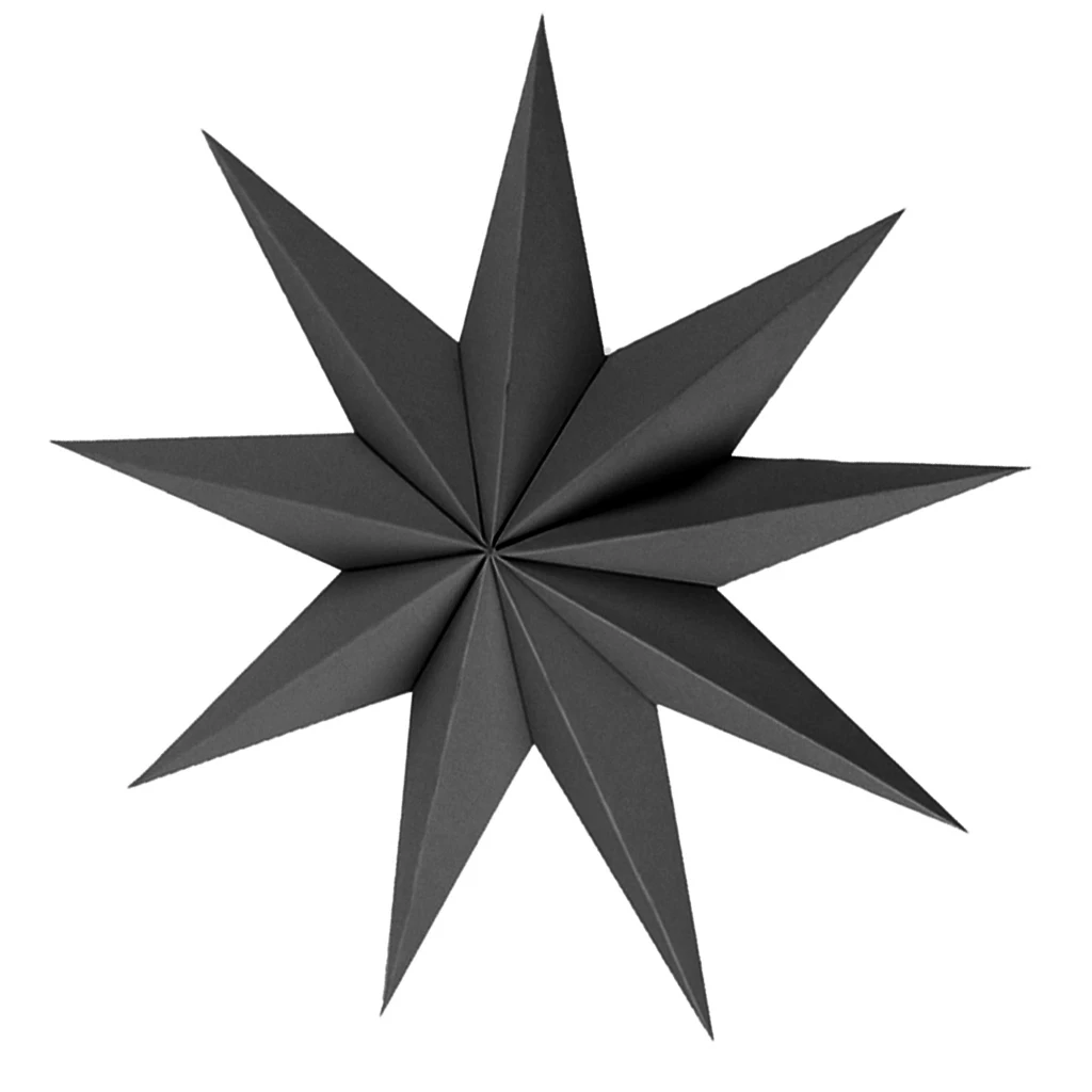 3D 9 Angles Stars Paper Star for Christmas Party Home Decoration