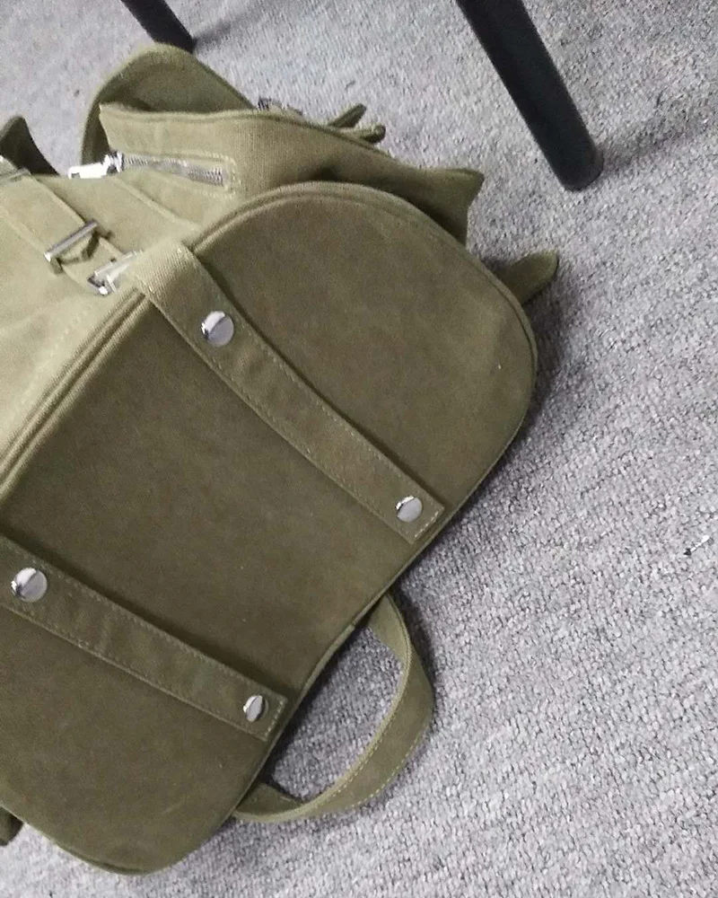 Нейтральное Ретро милитари зеленое полотно сумка ручной работы белая военная одежда сумка тканевая через плечо