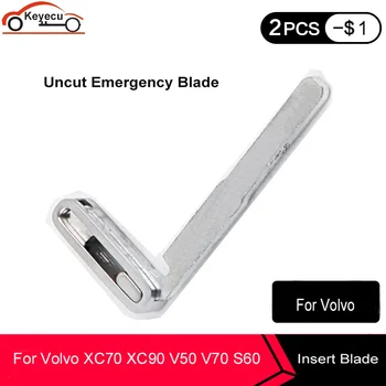 

KEYECU 10x Smart Card Small Insert Car Key Keyless Entry Remote Auto For Volvo XC70 XC90 V50 V70 S60 Uncut Emergency Blade