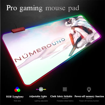 

Yuzuoan One Piece Anime Game MousePad USB Cable LED Large Mouse Pad Locking-Edge Thickened Non-slip Desk Mat Universal 900X400X4