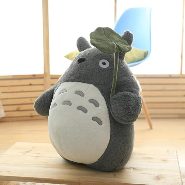 Kawaii Totoro Plush Toy Cute Plush Cat Japanese Anime Figure Doll Plush Totoro With Lotus Leaf Kids Toys Birthday Christmas Gift 4