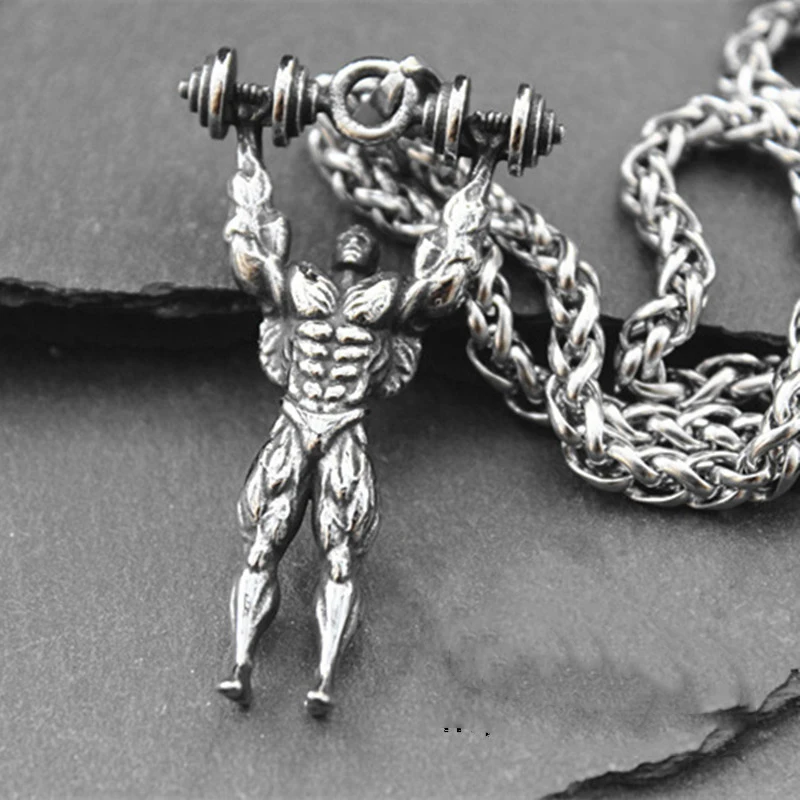 Men's Sterling Silver Locket Male Bodybuilder Art