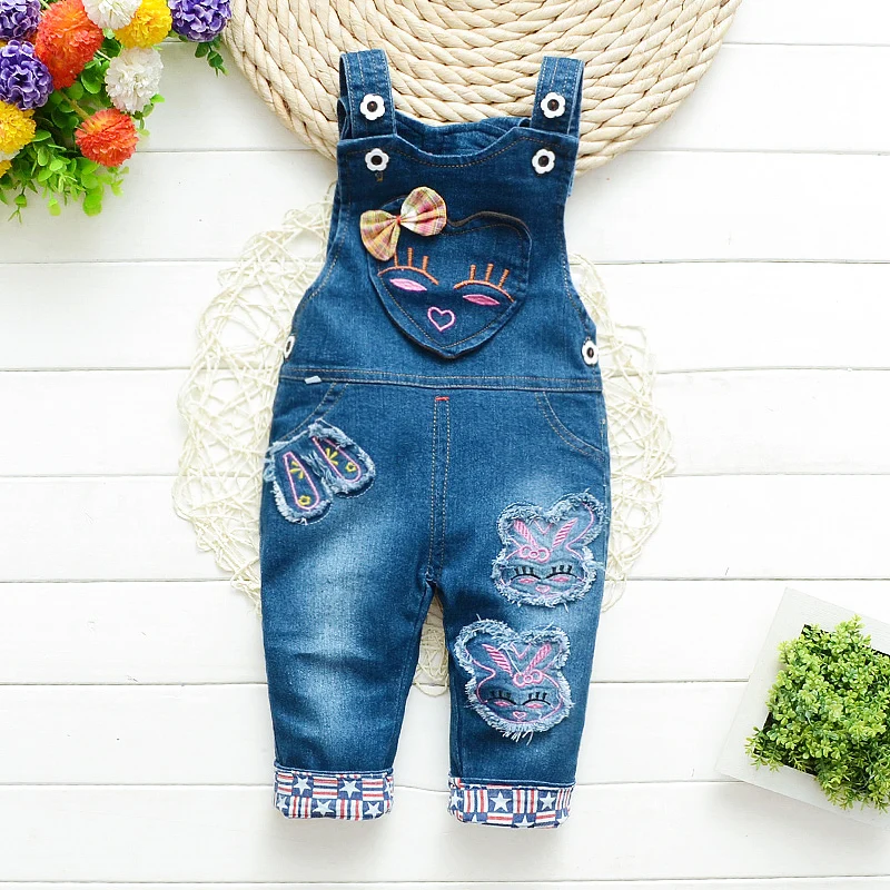  IENENS Baby Girls Overalls Denim Trousers Toddler Infant Jumpsuit Kids Child Girl Cowboy Long Pants