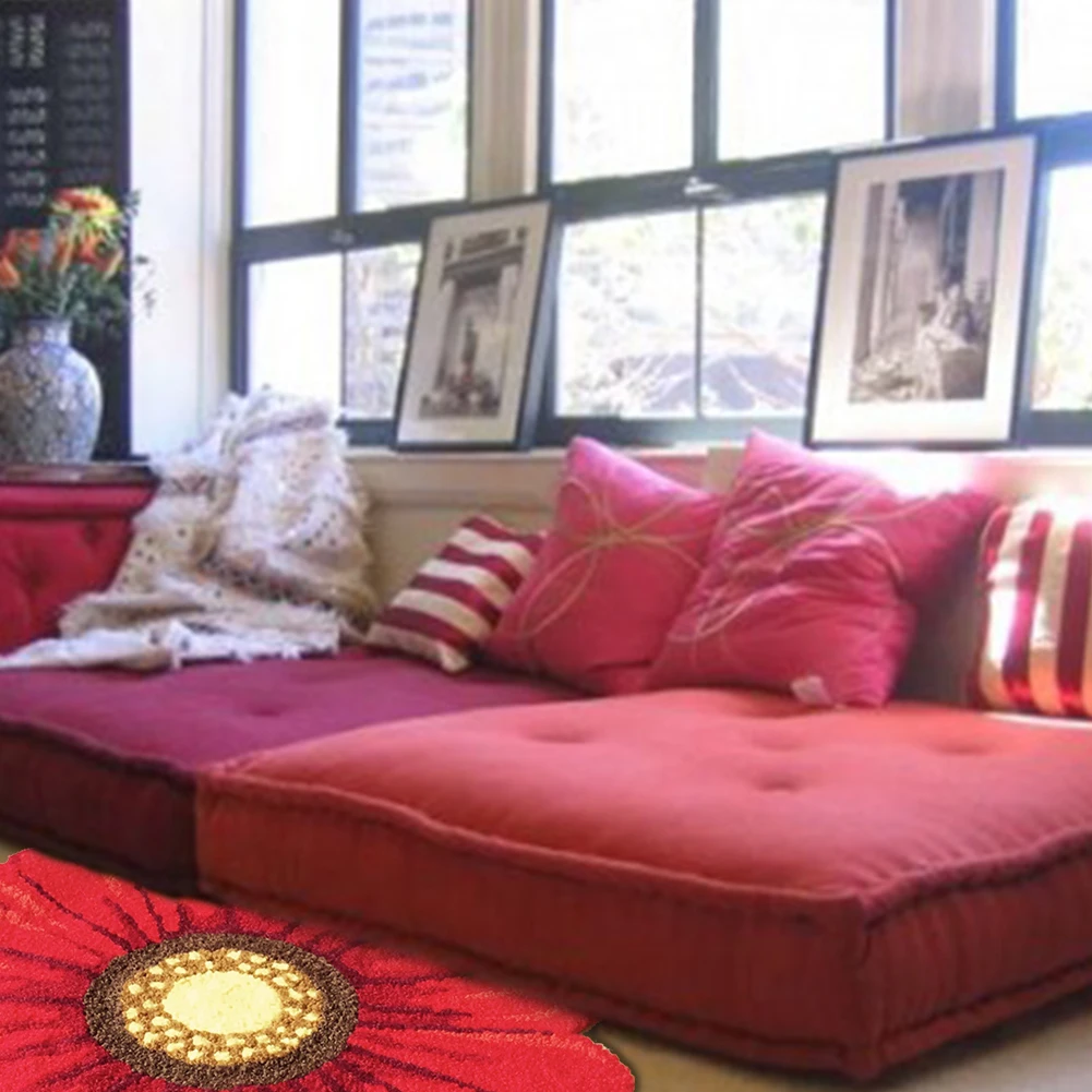 Bedroom Floor Mat Carpet Moisture Proof Modern Non Slip Polyester Classical Home Decor Area Rug 3D Flower Doormat Living Room