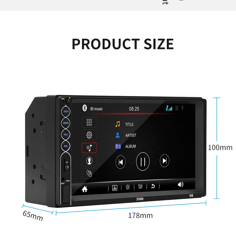 N6 7-дюймовый высокой четкости Bluetooth мультимедийный плеер Автомобильный стерео MP5 Bluetooth USB TF FM аудио радио