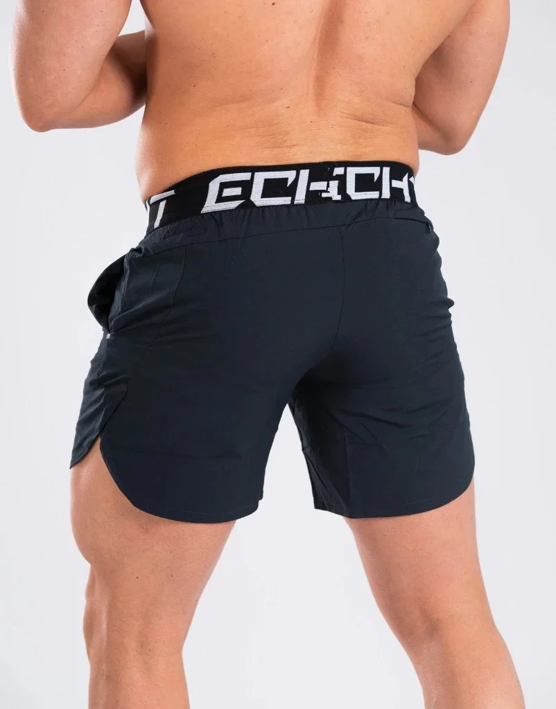 New Men Gyms Fitness Shorts Mens Summer Quick-dry Casual Embroidery Short Pants Male Jogger Workout Beach Knee Length