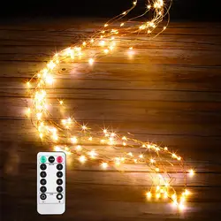 100 светодиодный фонарь-гирлянда 8 режимов батареи Звездный Светлячок Луна Лейка лампа для вечерние украшения растений лианы