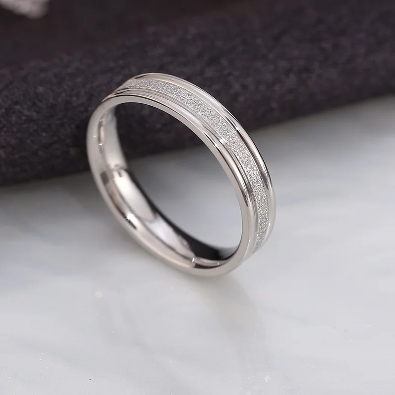 Engagement Rings Wedding Rings Gold Rings Fashion Rings Stainless Steel Rings Finger Rings Metal Rings 316L Stainless Steel Rose Gold Frosted Finger Ring